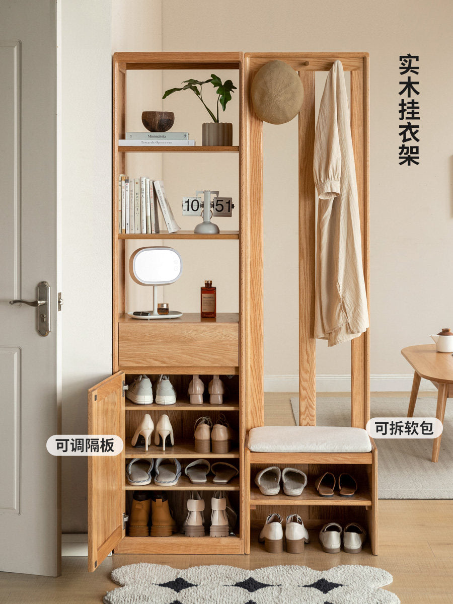 实木玄关柜鞋柜一体客厅入户屏风隔断简约现代置物柜